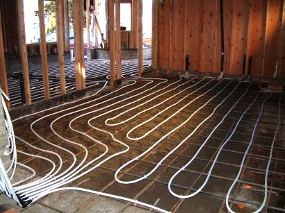 radiant heating floor heated garage basement concrete floors slab underfloor heat flooring solar systems huh tubing wasn ground level looks